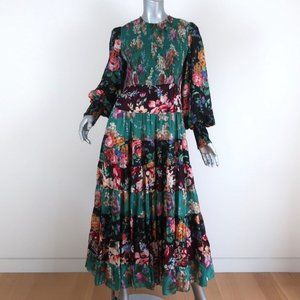ZIMMERMANN MAXI DRESS ALLIA TIERED FLORAL PRINT